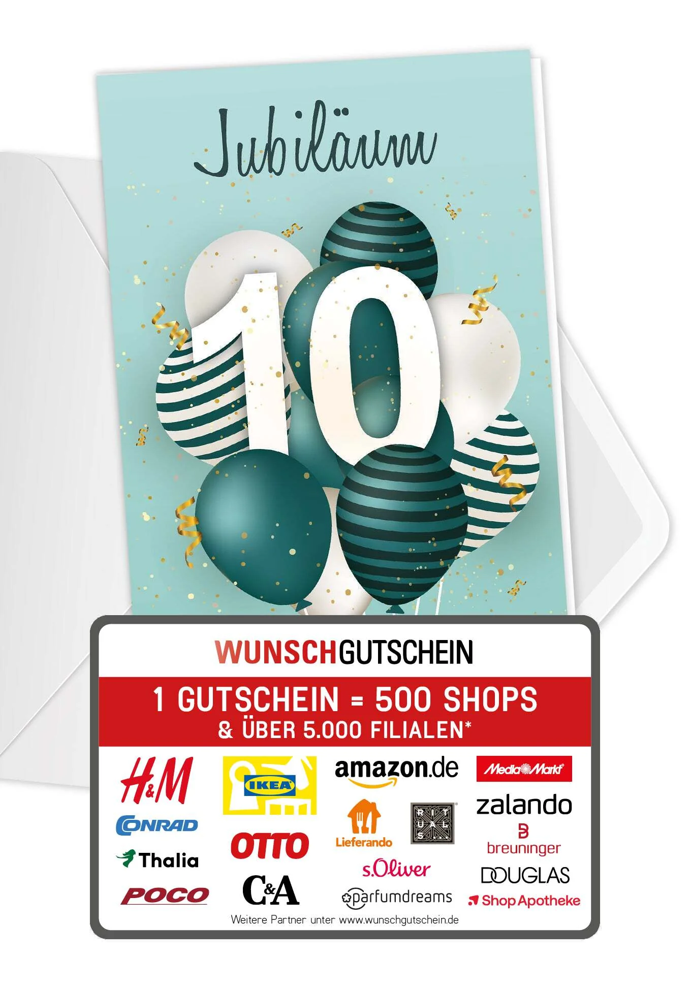10 Jahre Jubiläum - Ballons Grün PDF