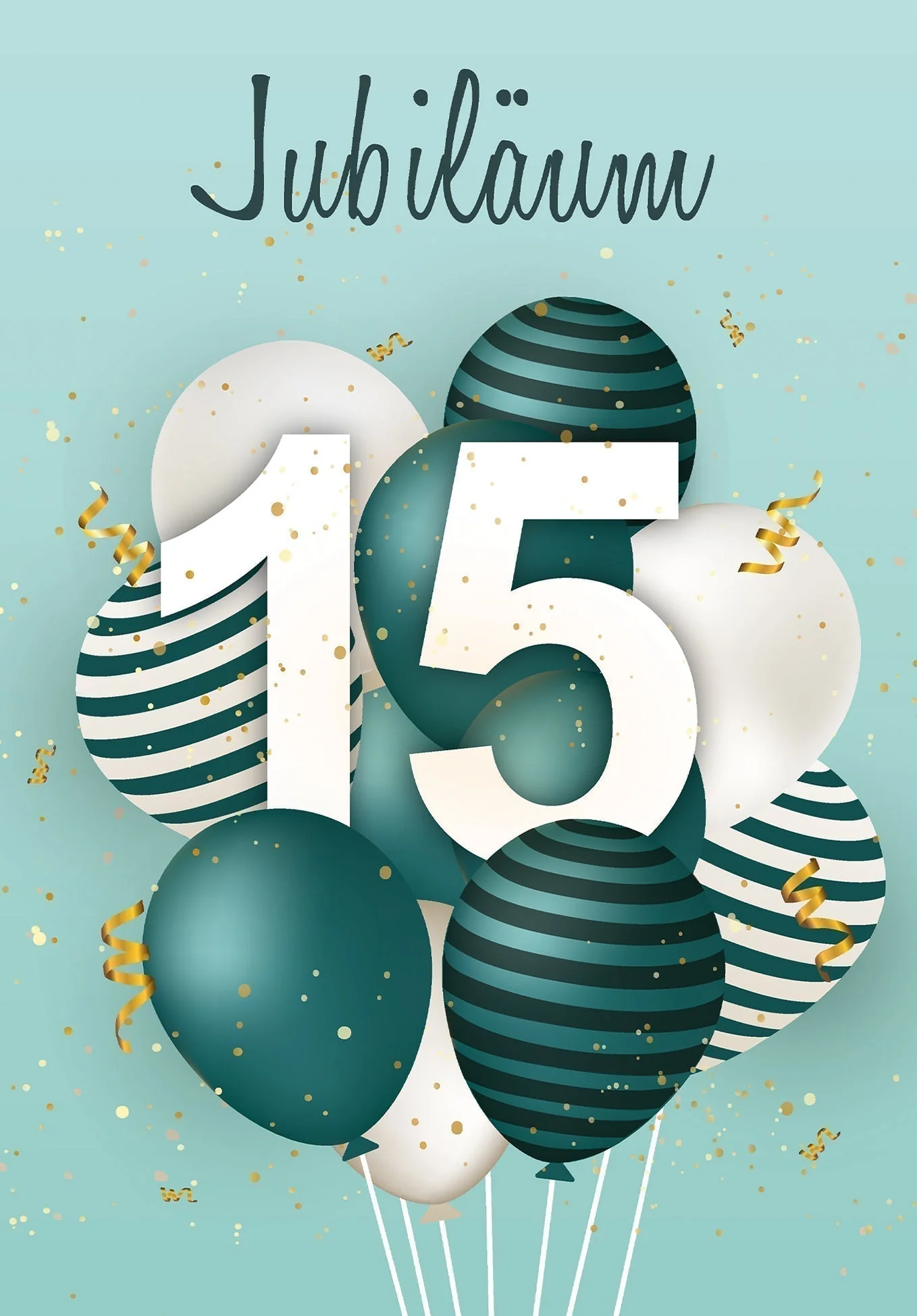 15 Jahre Jubiläum - Ballons Grün PDF - Image 2