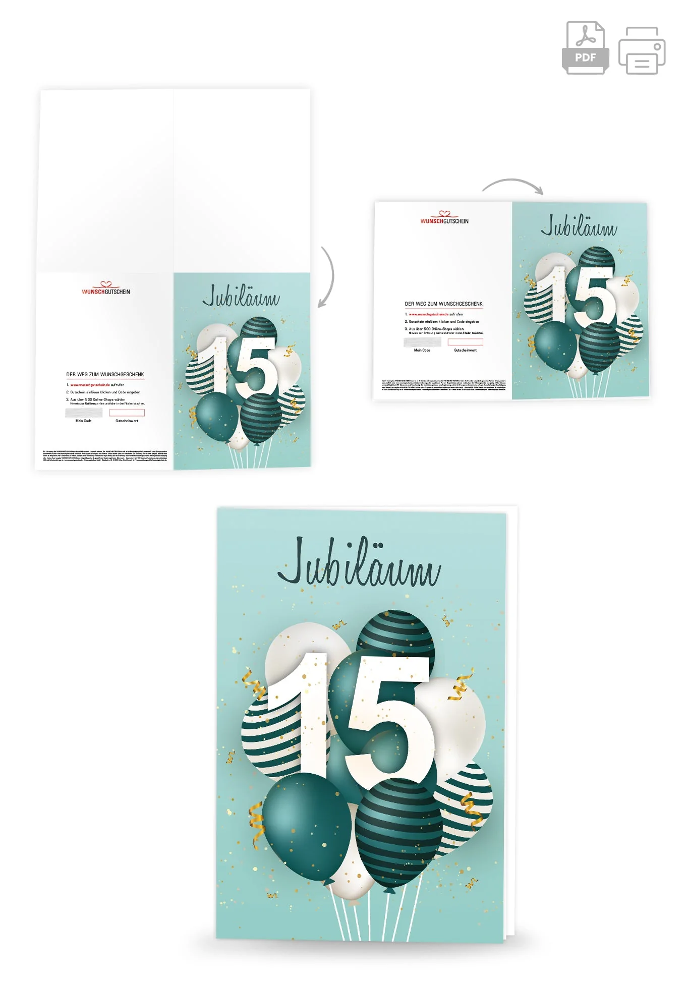 15 Jahre Jubiläum - Ballons Grün PDF - Image 4