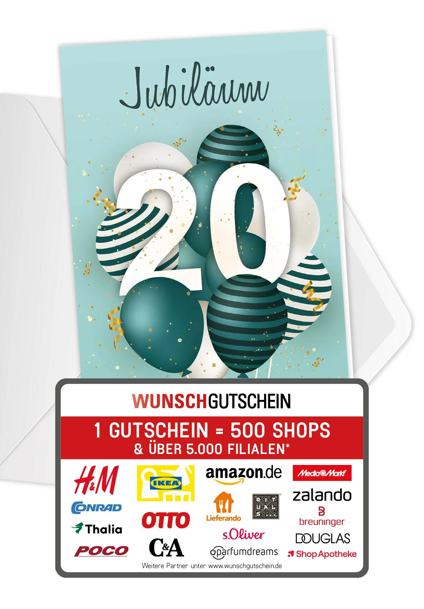 20 Jahre Jubiläum - Ballons Grün