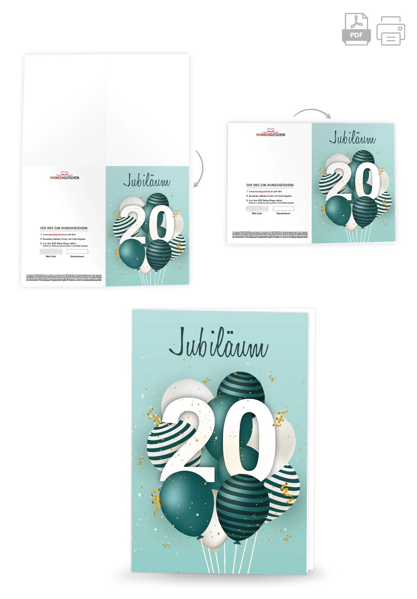 20 Jahre Jubiläum - Ballons Grün PDF - Image 4