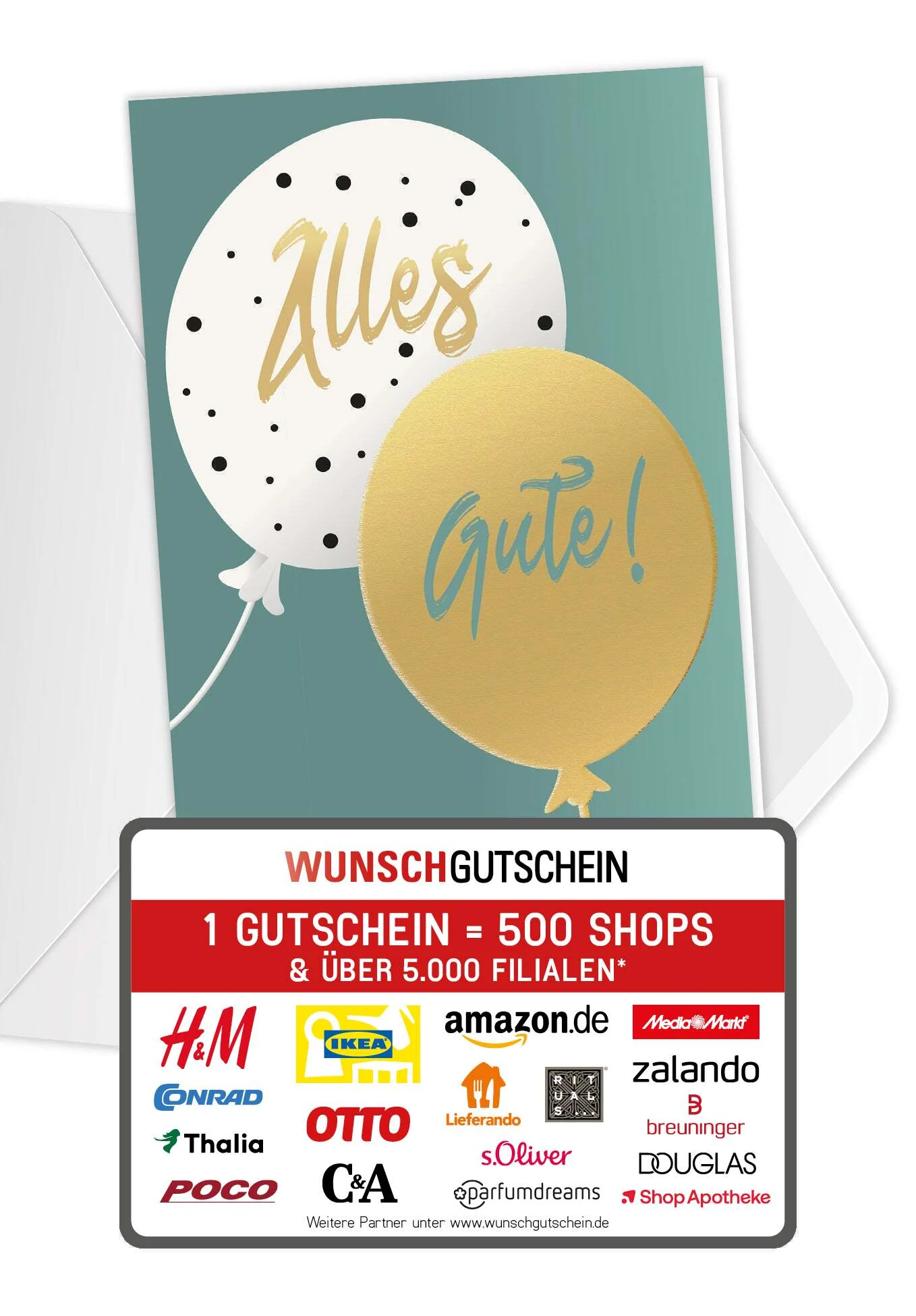 Alles Gute - Ballons Gold PDF