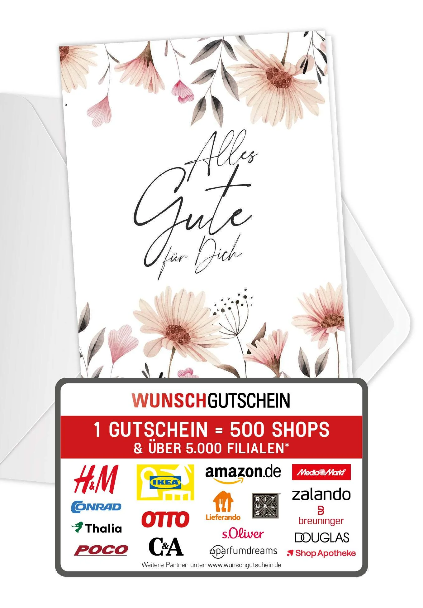 Alles Gute - Blumen weiß PDF
