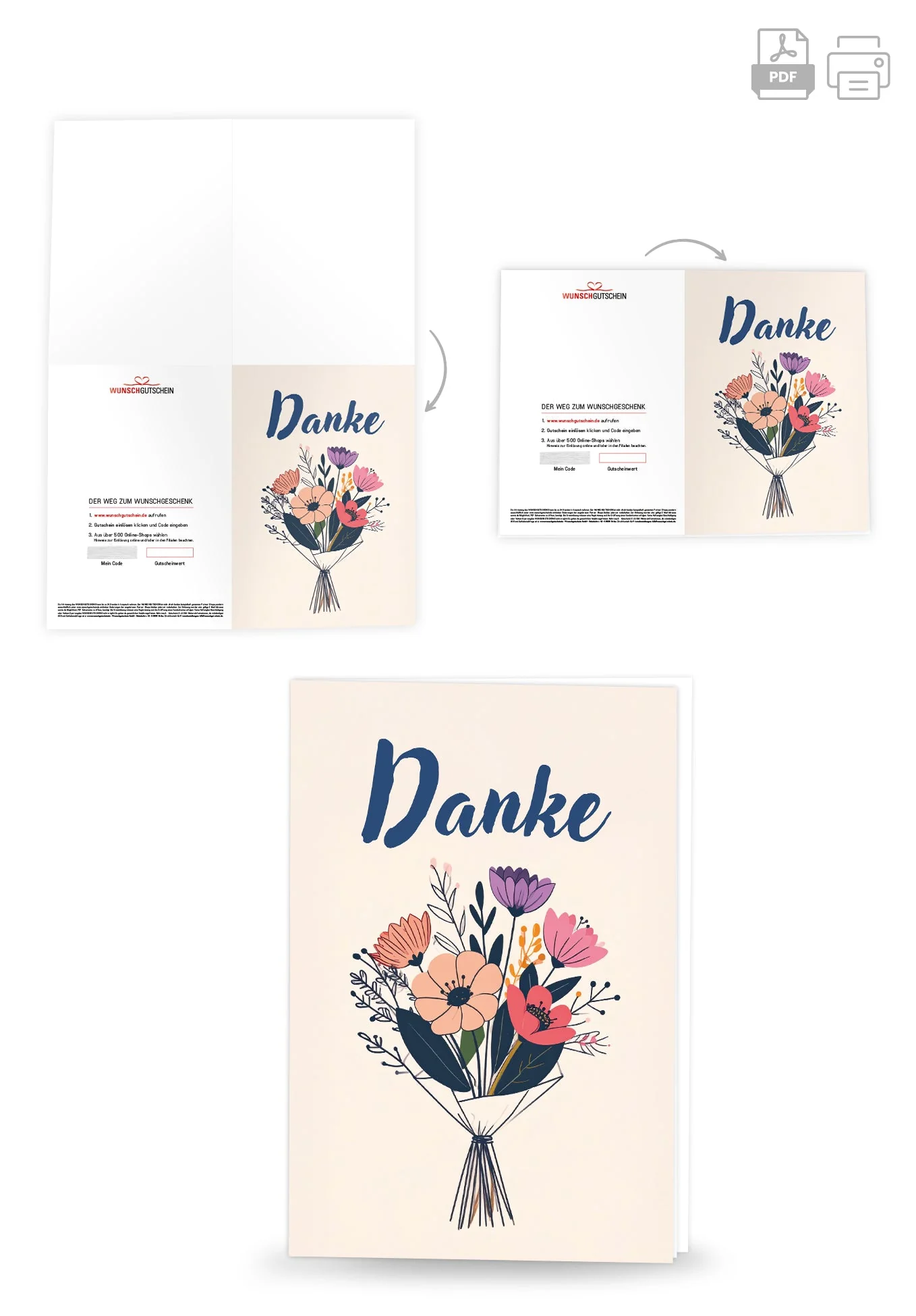Danke - Blumenstrauß Beige PDF - Image 4