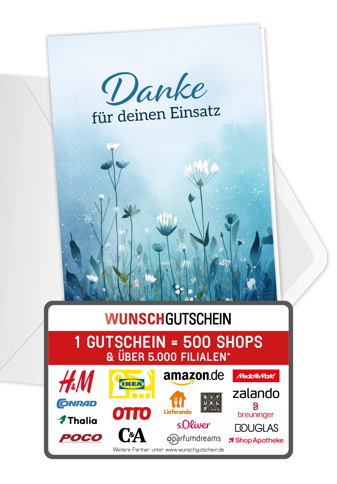 Danke für deinen Einsatz - Blumen Blau
