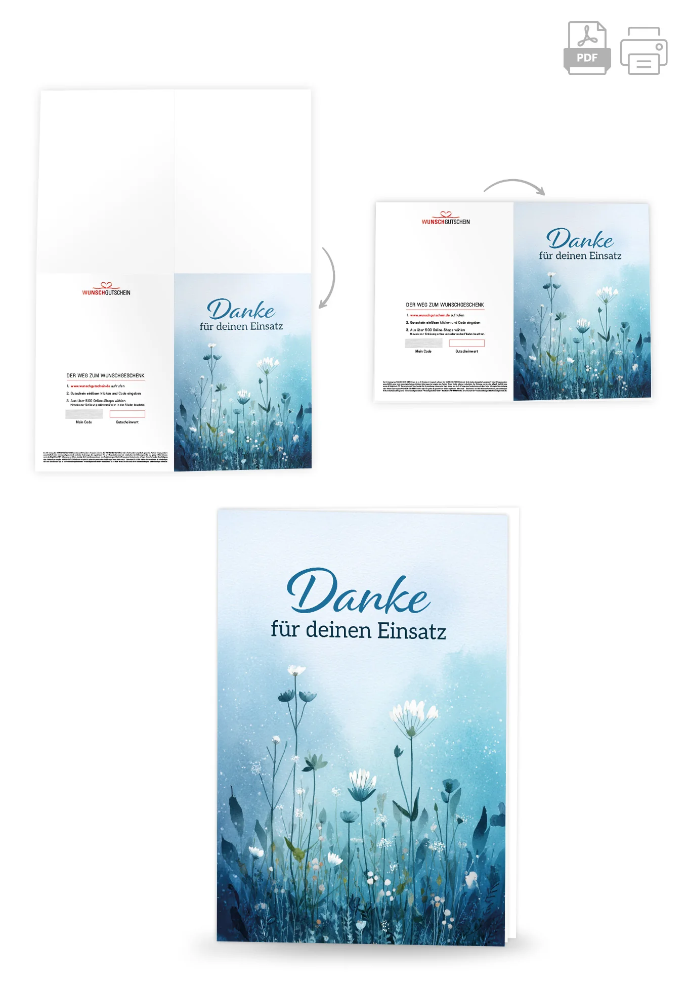 Danke für deinen Einsatz - Blumen Blau - Image 4