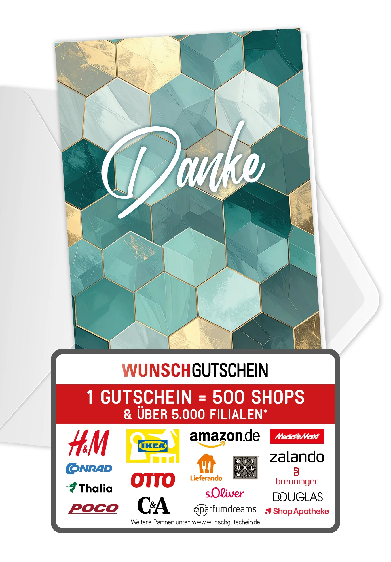 Danke - Muster Grün Gold