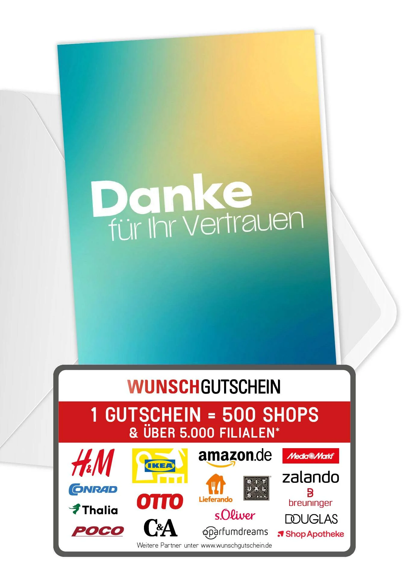 Danke Vertrauen - Türkis Gelb
