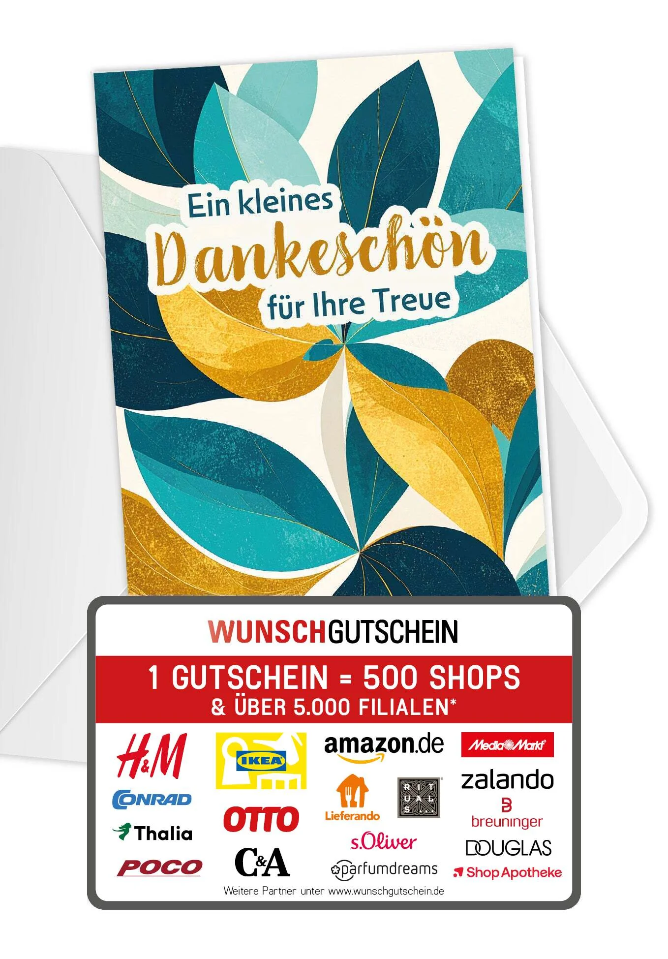 Dankeschön für Ihre Treue - Blätter Muster PDF
