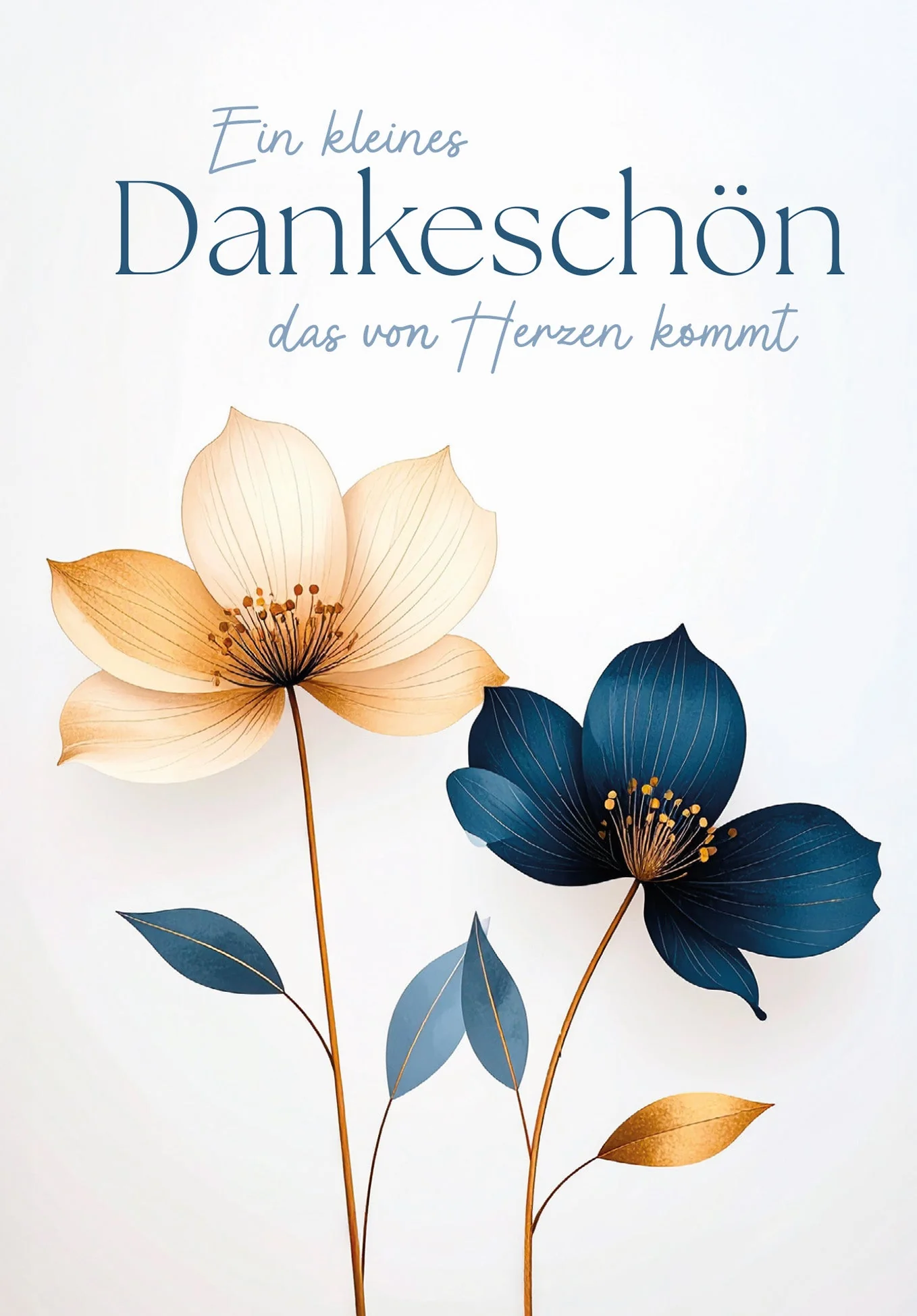 Dankeschön von Herzen - Blumen Blau Gold PDF - Image 2