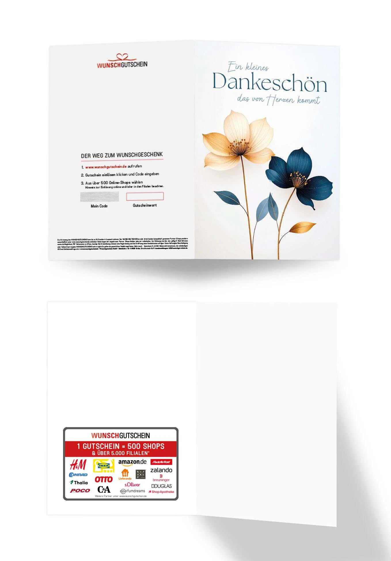 Dankeschön von Herzen - Blumen Blau Gold PDF - Image 3