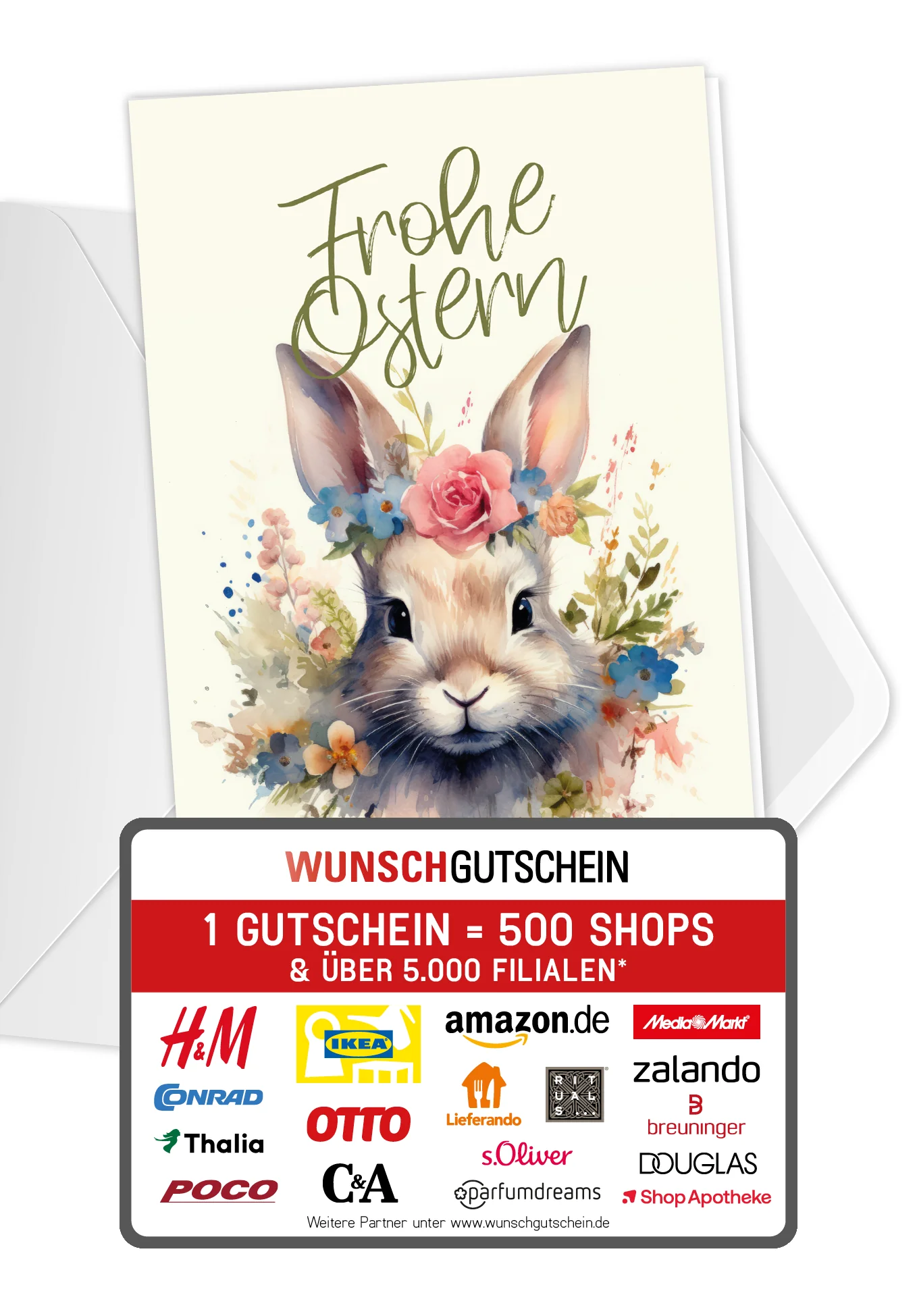 Frohe Ostern - Hase Blumen PDF