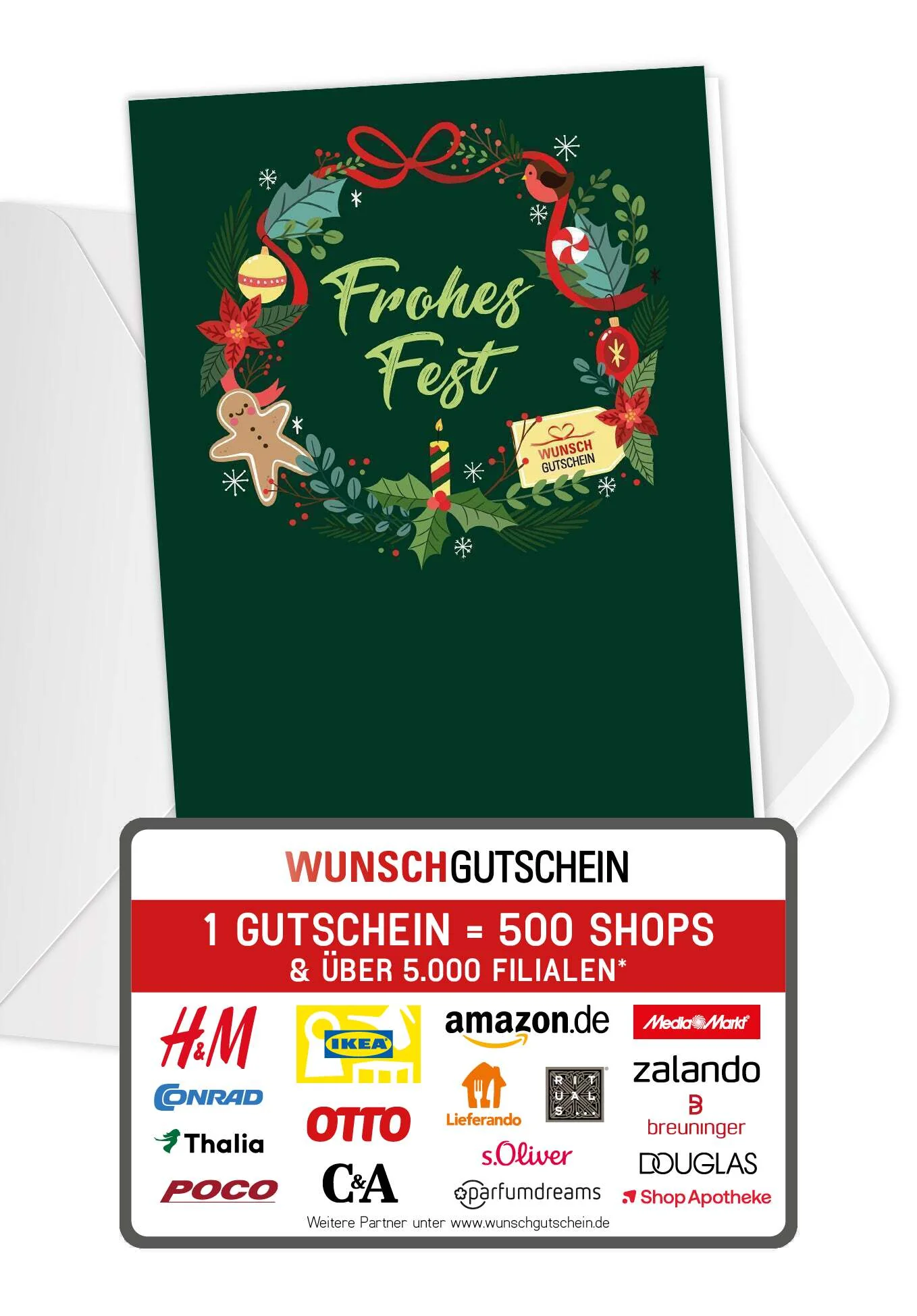 Frohes Fest - Kranz Grün PDF