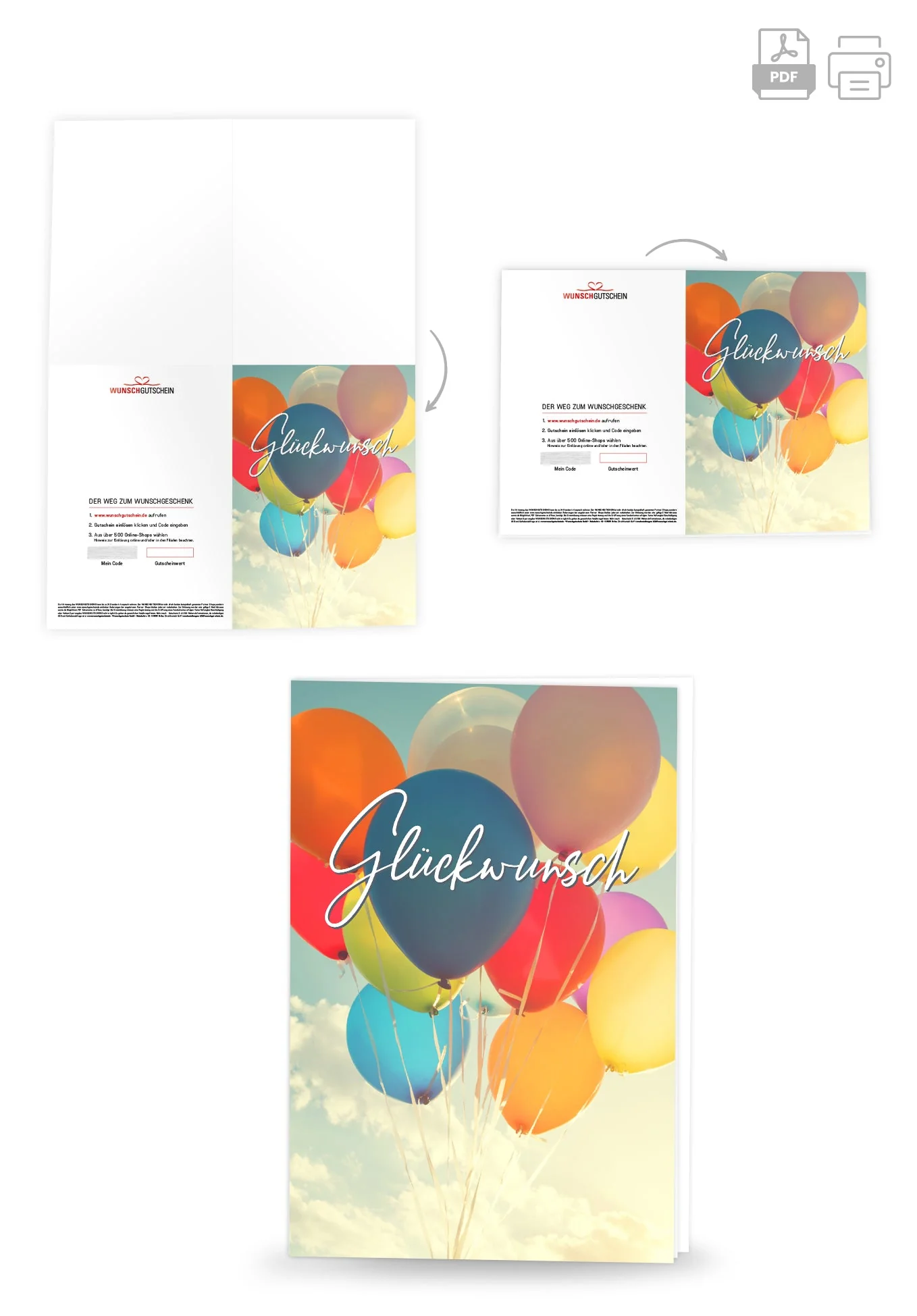 Glückwunsch - Bunte Ballons PDF - Image 4
