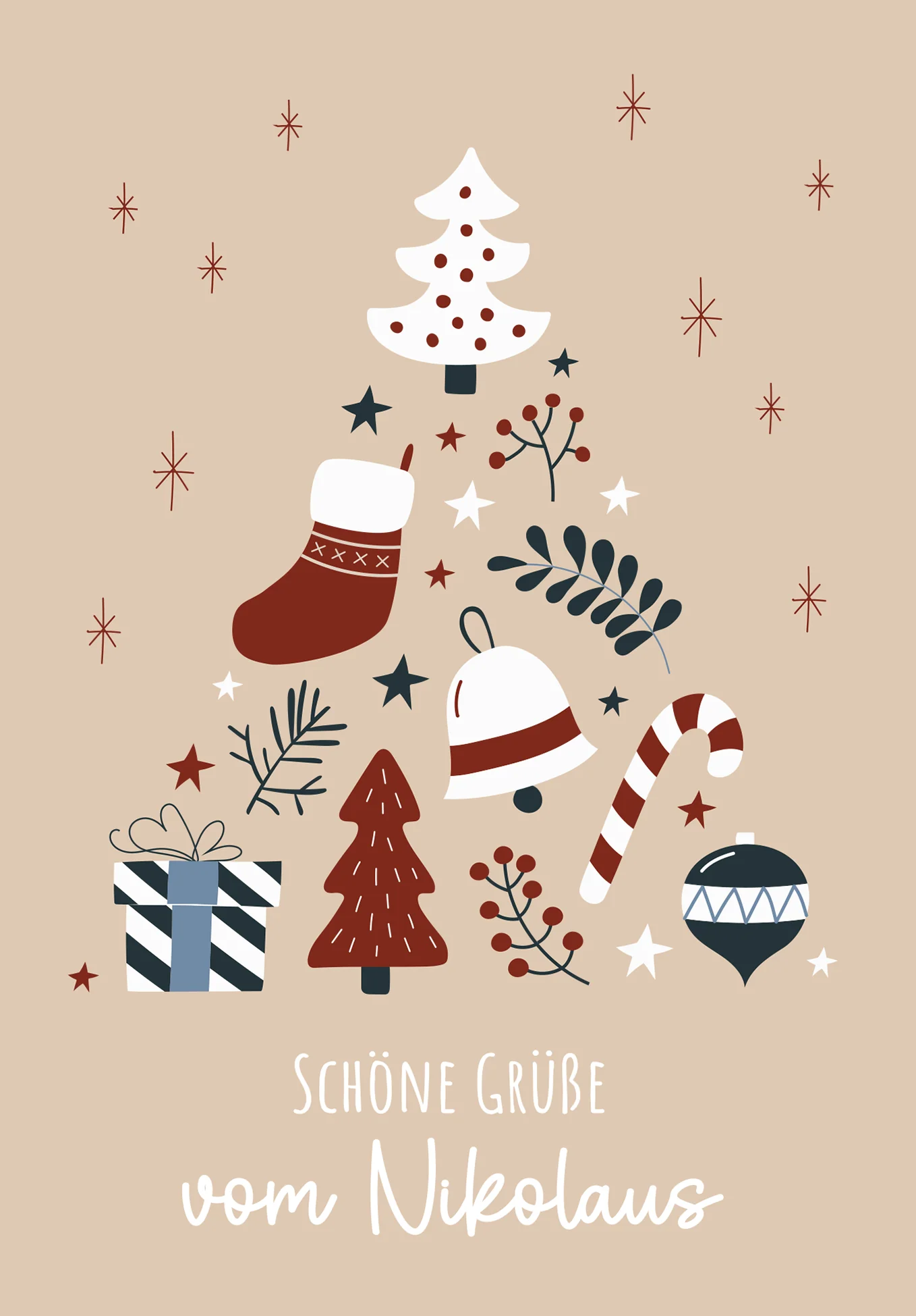 Grüße vom Nikolaus - Doodle Beige - Image 2