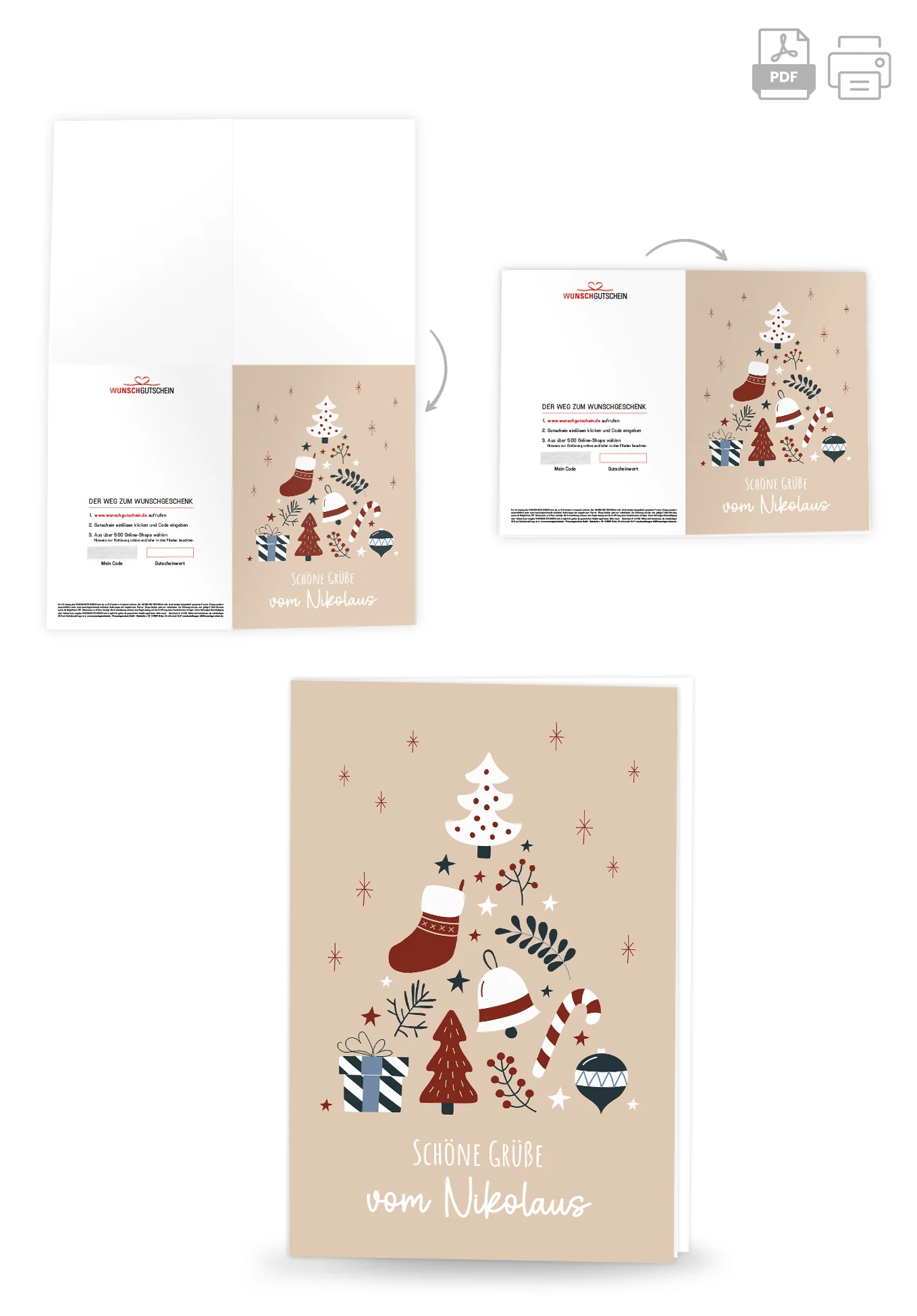 Grüße vom Nikolaus - Doodle Beige - Image 4
