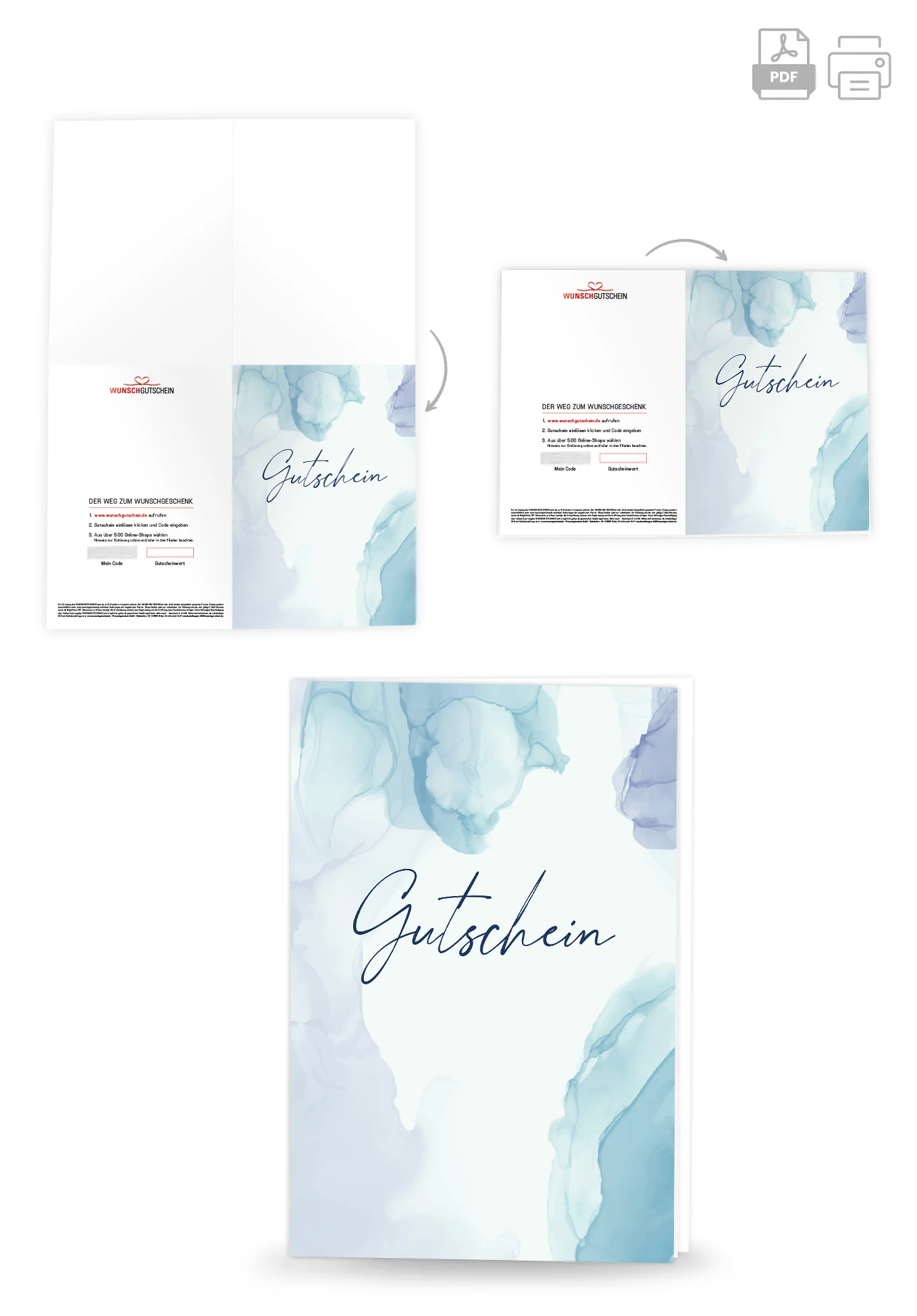Gutschein - Aquarell Blau - Image 4