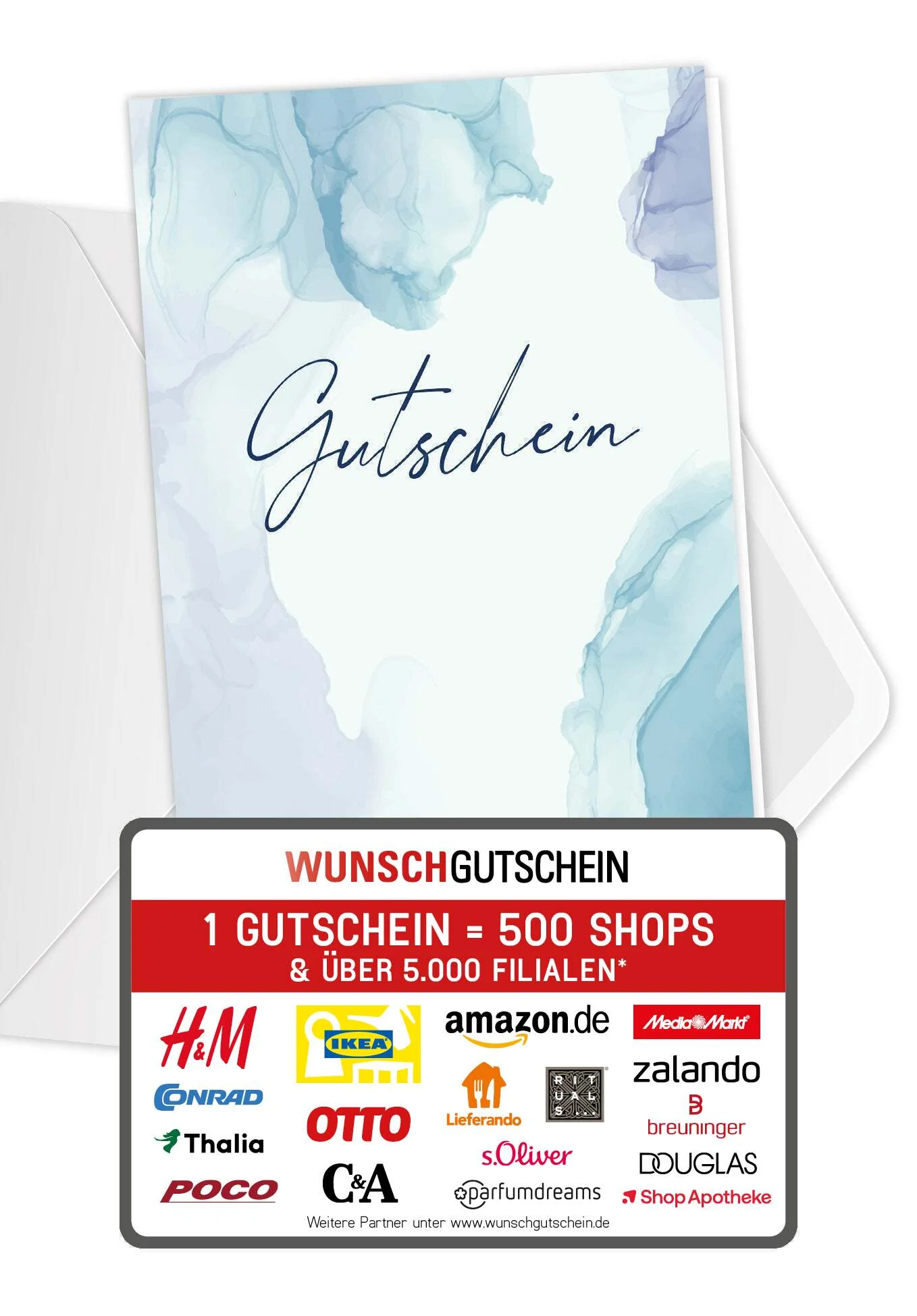 Gutschein - Aquarell Blau PDF