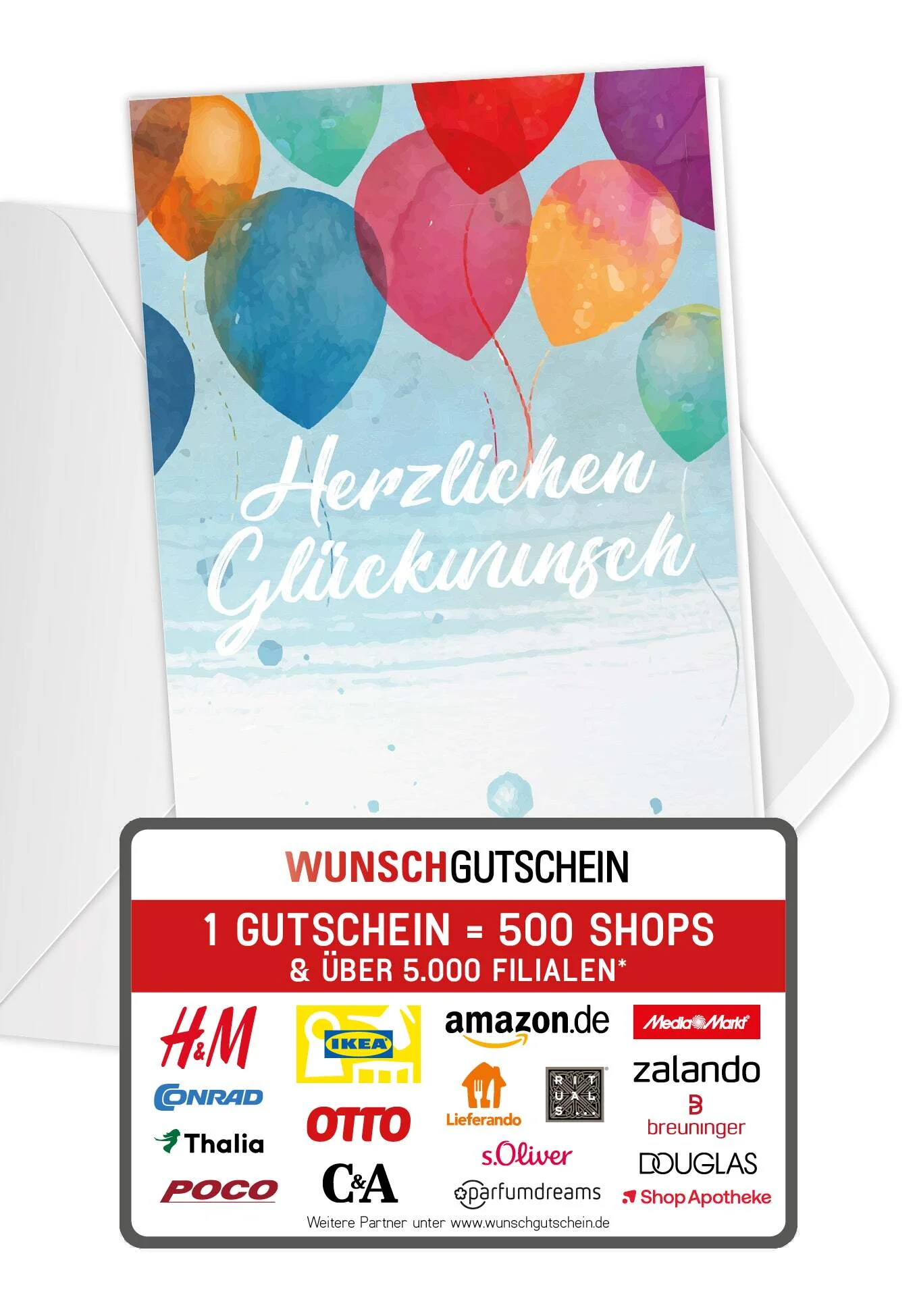 Herzlichen Glückwunsch - Bunte Ballons PDF