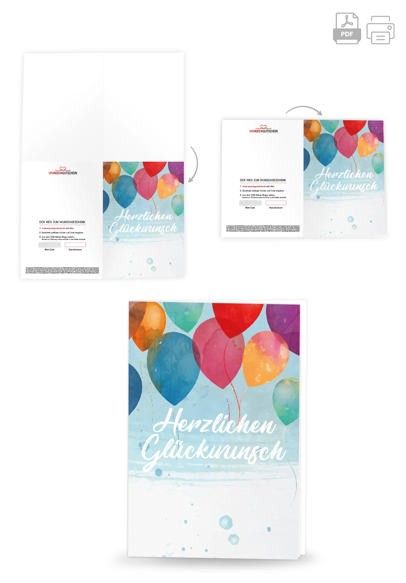 Herzlichen Glückwunsch - Bunte Ballons PDF - Image 4