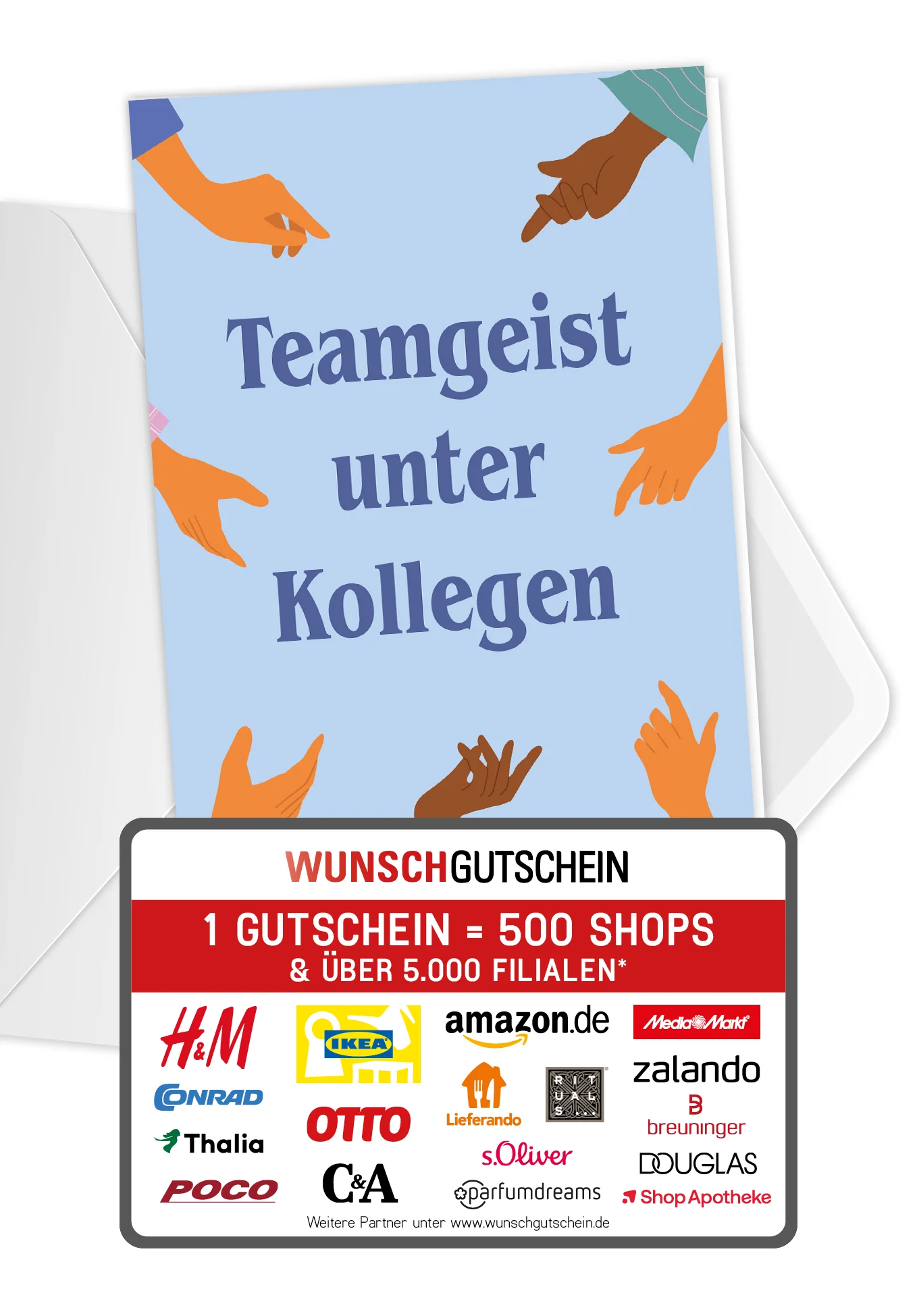 Teamgeist unter Kollegen - Hände