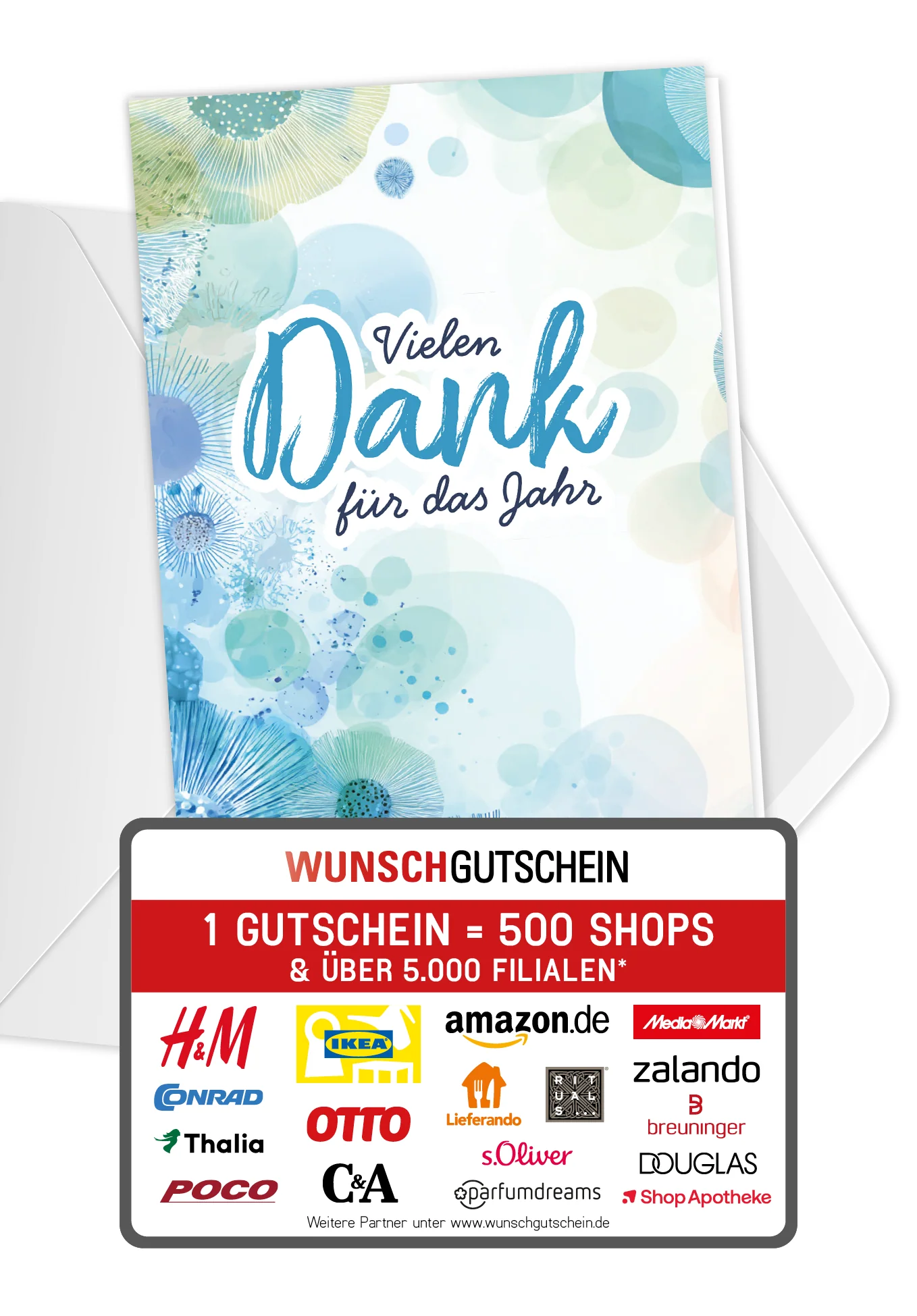 Vielen Dank für das Jahr - Elemente Blau Grün